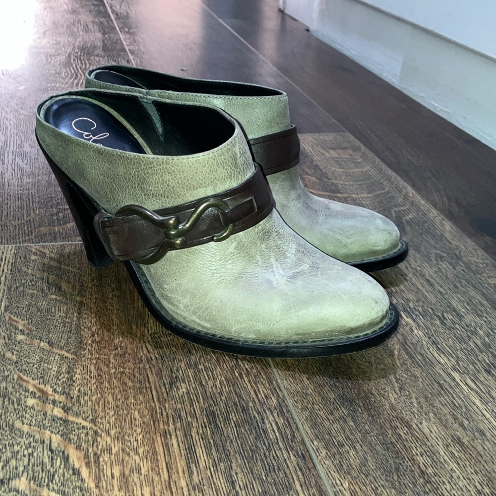 Cole Haan Tan and Brown Mules with Closed Toe